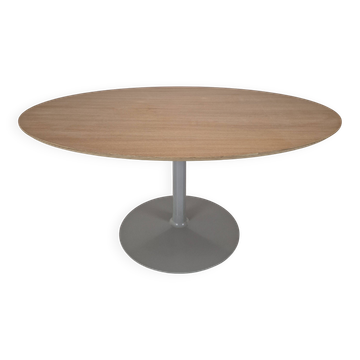 Large Oval Dining Table in Oak by Pierre Paulin for Artifort, 2018
