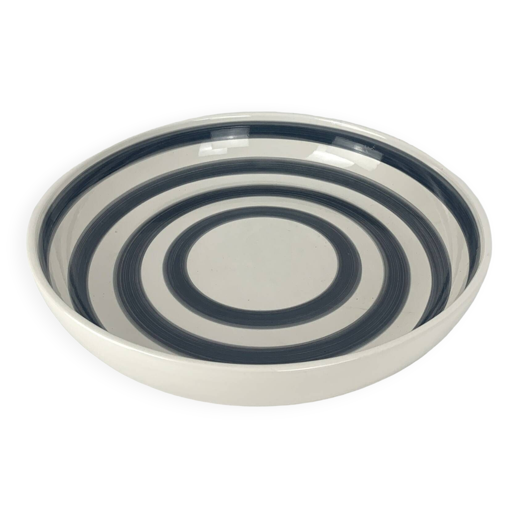 Large ceramic bowl or dish from Kähler, Denmark, striped pattern
