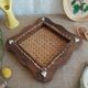 Dessous de plat bois et cannage vintage