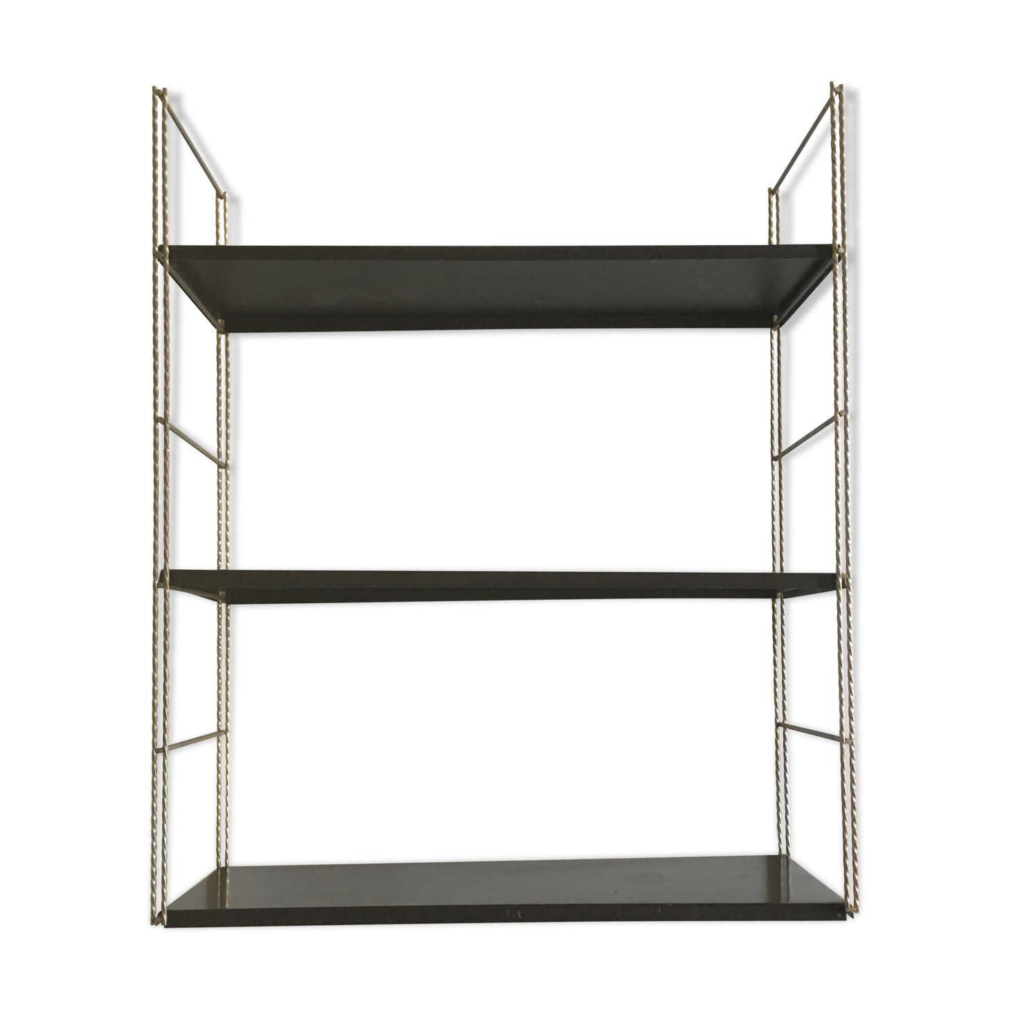 Black brown metal String Shelf
