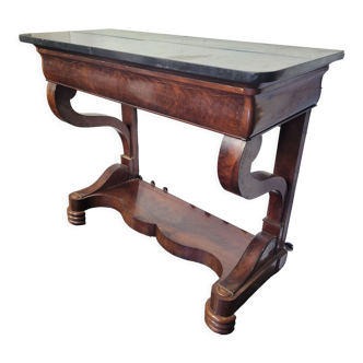 Old mahogany console with marble top restoration style