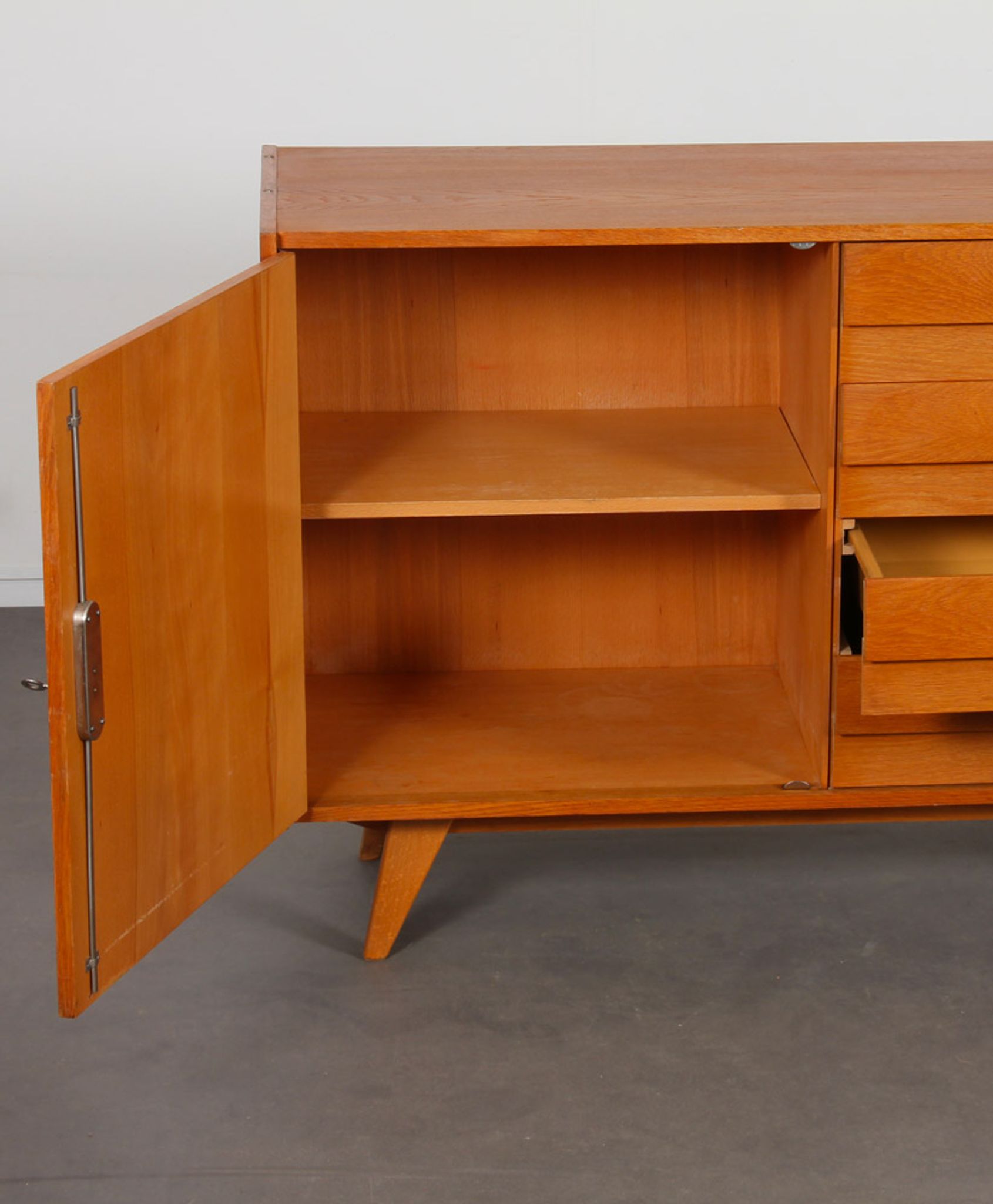 Vintage oak storage by Jiri Jiroutek, model U-458, 1960