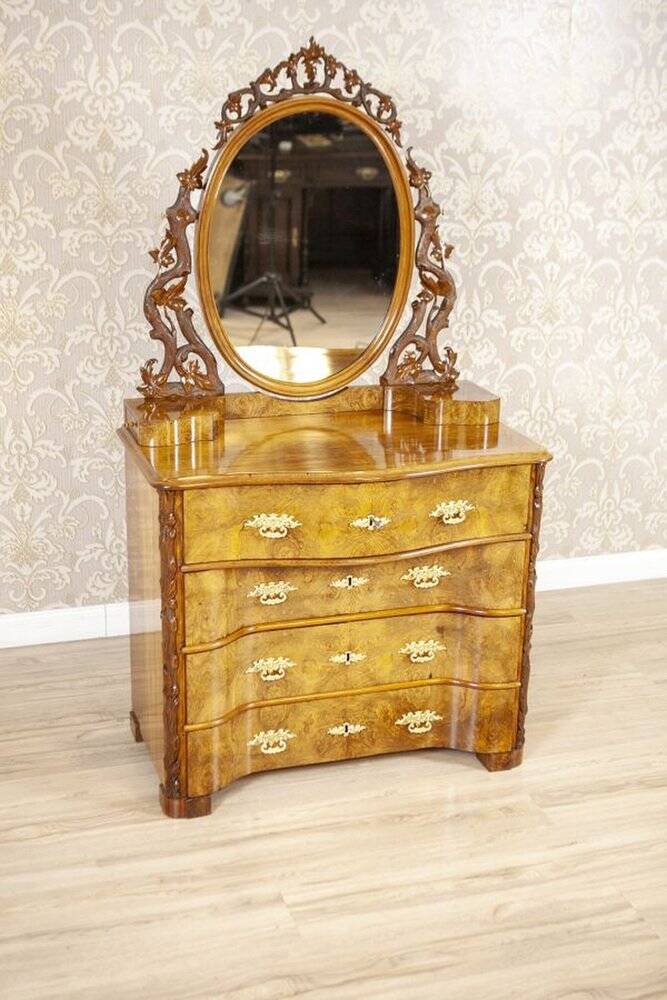 Antique Louis Philippe Vanity Table in Walnut, 1890s