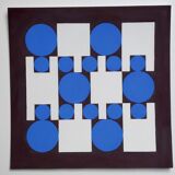 Vinyl on paper, squares and circles