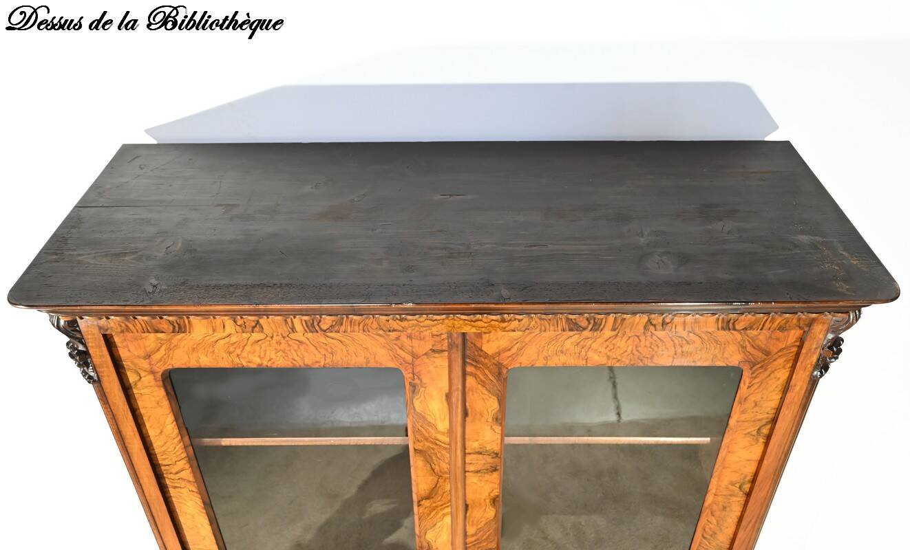 Burl Walnut Bookcase, Restoration Period – Early 19th Century