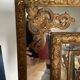 Antique oak mirror, rockwork style, early 20th century.