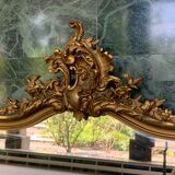 Miroir ancien Louis Philippe doré XIX eme - 114x67cm
