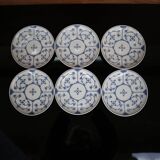 6 bowls Jager Eisenberg Blau Saxony blue and white porcelain