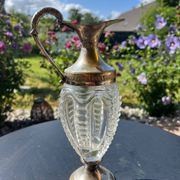 Ewer in molded Murano Venetian glass and metal