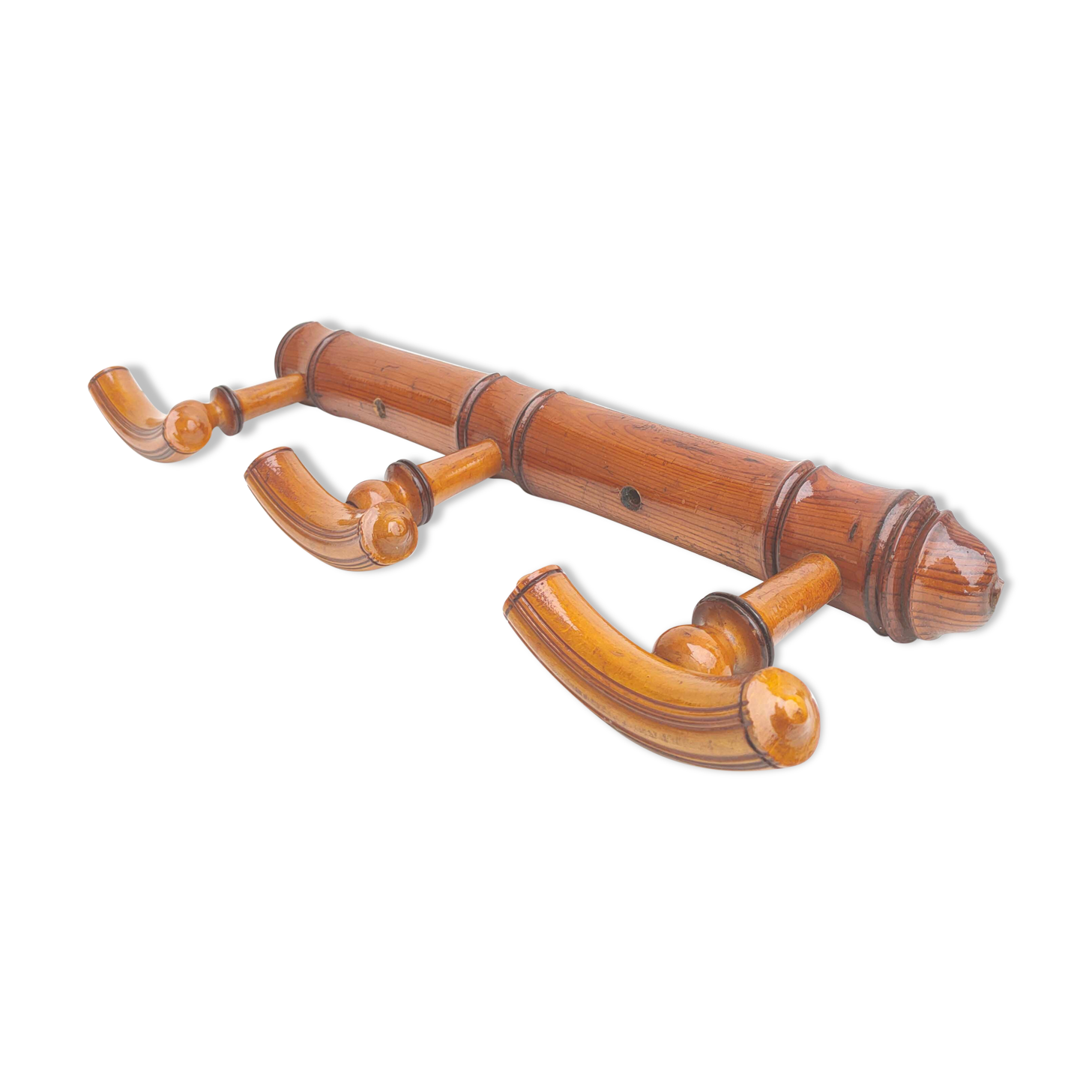 Wooden coat rack bamboo way 3 patères