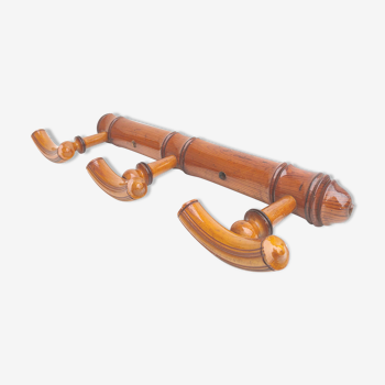 Porte manteau bois façon bambou 3 patères