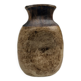 Small brutalist stoneware vase with a ribbed neck, France, circa 1960.