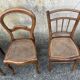 Ensemble de 7 chaises bois et cannage, vintage
