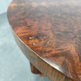 Table basse en placage de noyer Art Déco, Tchécoslovaquie, années 1930