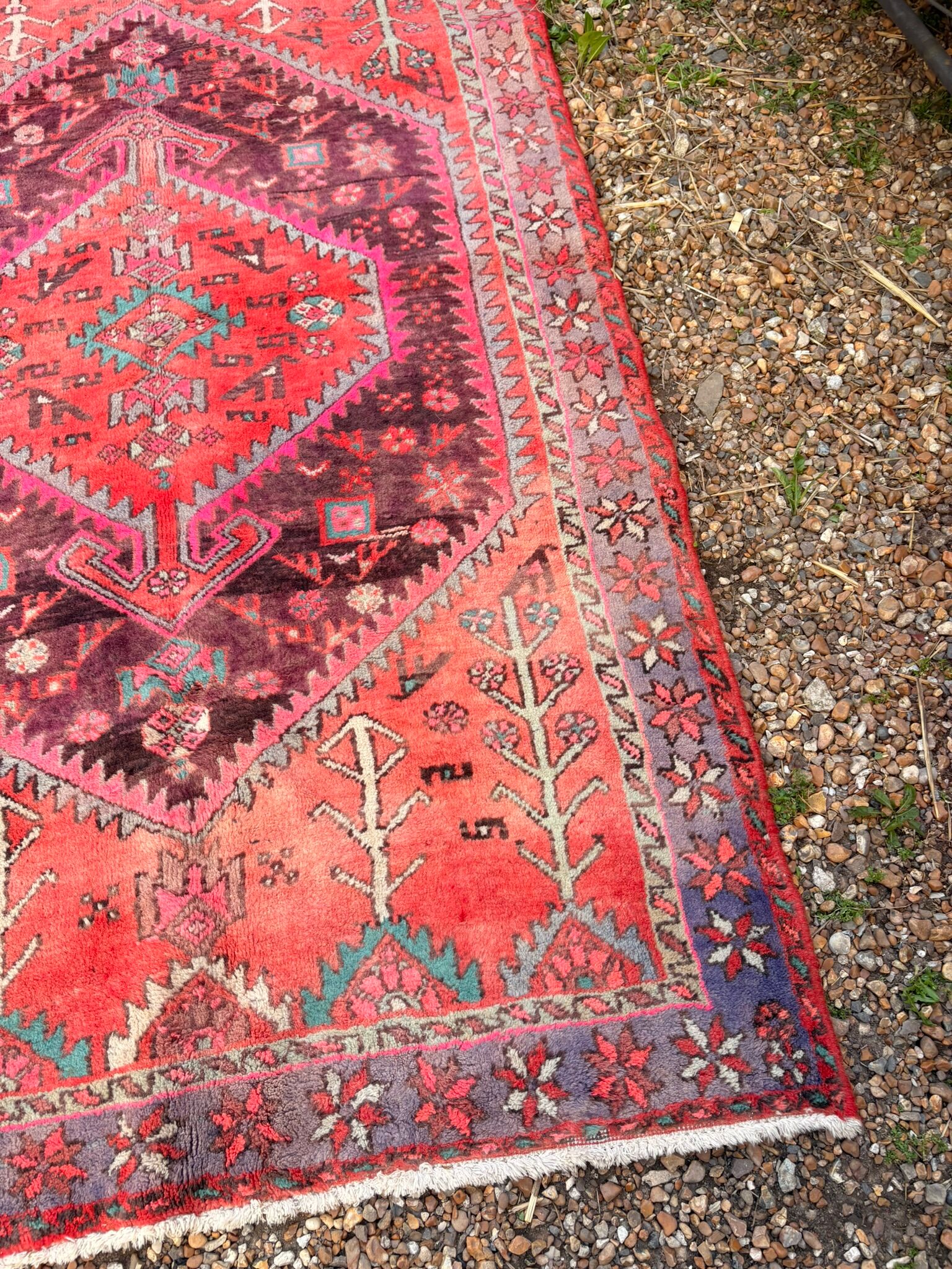Persian Carpet Main Wool Shiraz Hamadan Iran Origin Boho Chic 209x130