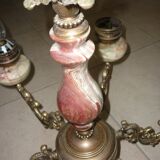 Lustre, 6 feux du XXème en aragonite et calcite dite "onyx marbre"