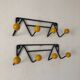 Pair coat racks balls 4 vintage patères 1960