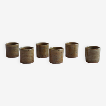 Set of 6 stoneware liqueur glasses