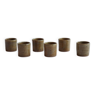 Set of 6 stoneware liqueur glasses