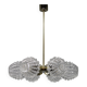 Mid-century Sputnik brass glass chandelier, 1970s Czechoslovakia