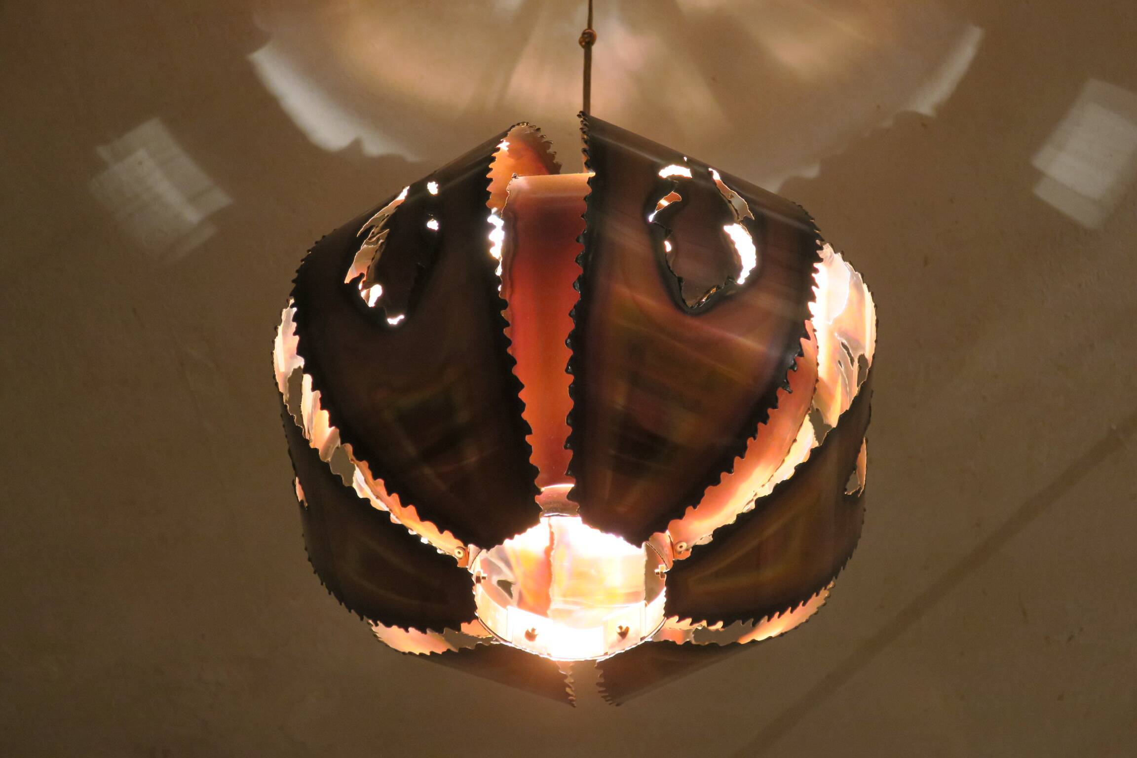 Brutalist pendant light, Denmark 1970s
