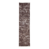 Tapis de course vintage turc en laine douce, gris foncé, 2x10