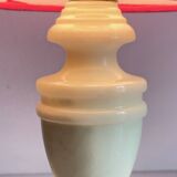 Vintage marble and fuchsia fabric lamp