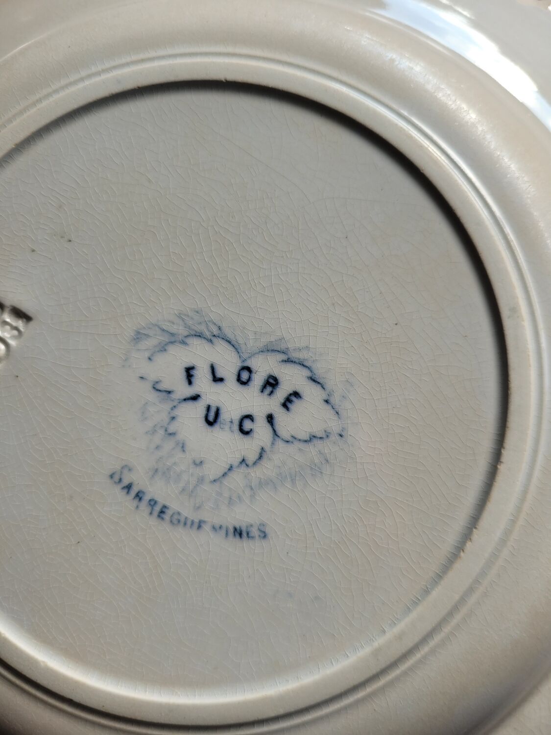 Set of 2 hollow plates Flore U&C Sarreguemines