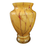 Vase larochère marbré jaune et rouge