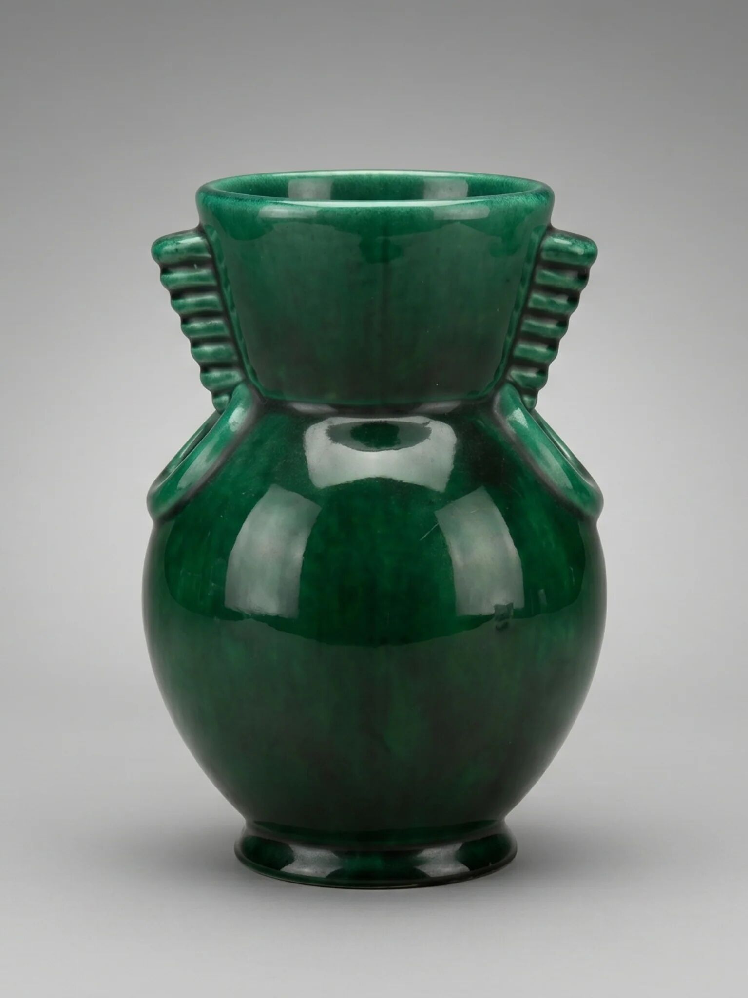 Vase art déco Saint-Clément 4159 signé Blanche Letalle – vert malachite