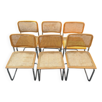 Set of 6 Cesca chairs by Marcel Breuer Made in Italy b32 ki