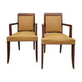Pair of armchairs bridge era art deco walnut