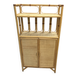 Rattan bookcase shelf unit