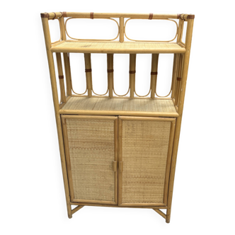 Rattan bookcase shelf unit