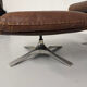 Vintage 70s brown leather ottoman chair design DE SEDE DS-31