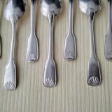 Box of 12 silver-plated mocha spoons Shell model