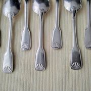 Box of 12 silver-plated mocha spoons Shell model
