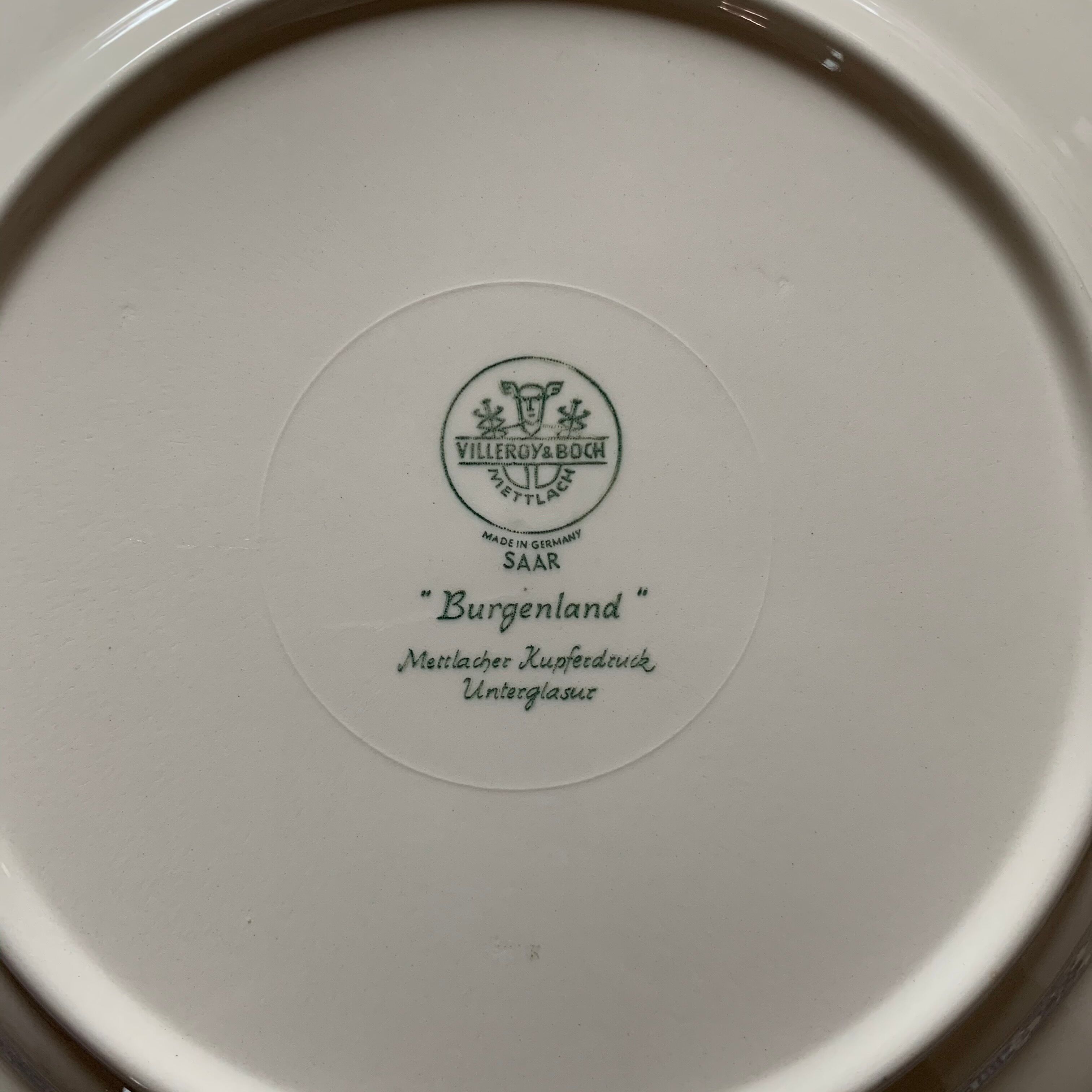 Service of 6 flat plates Villeroy - Boch model Burgenland blue/ white