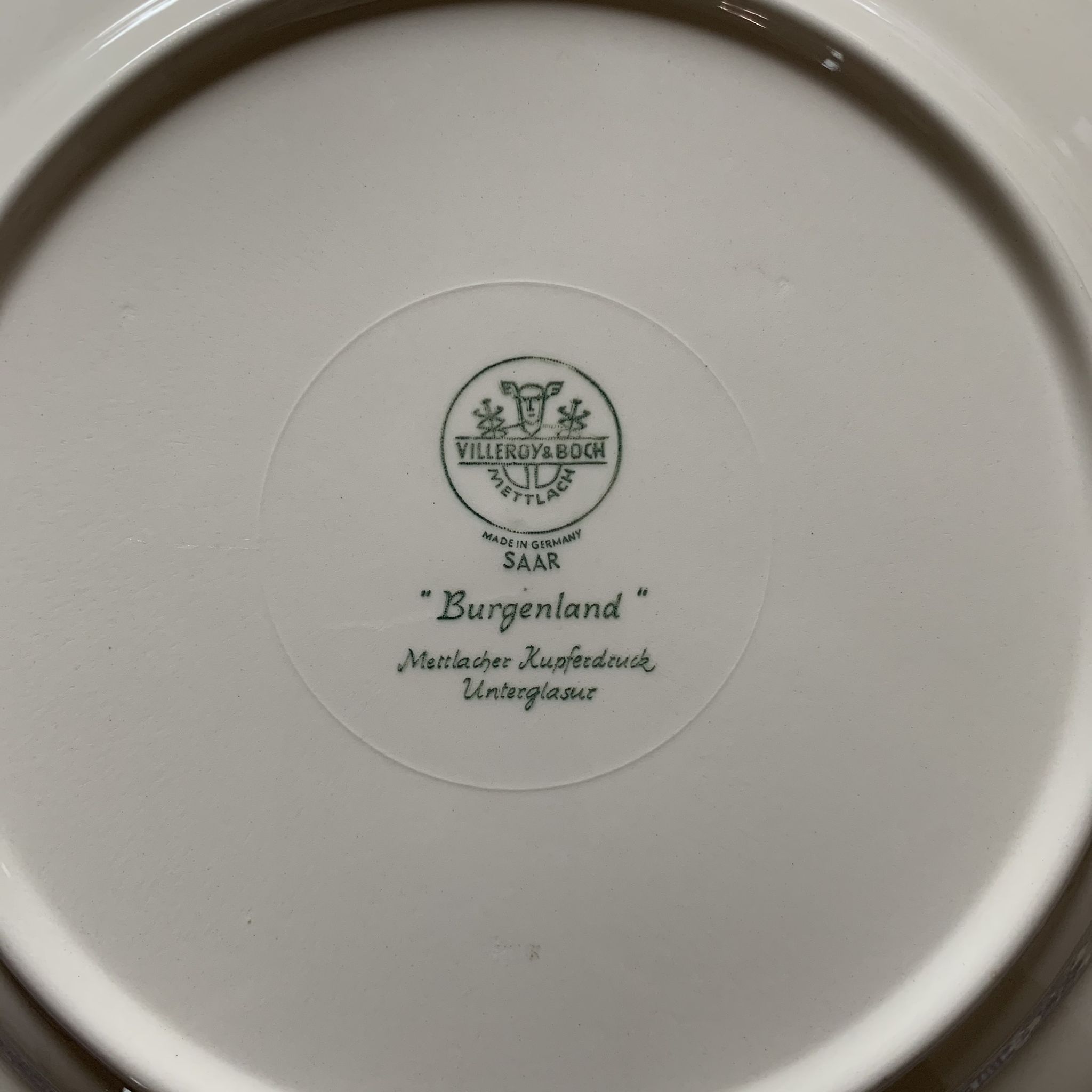 Service of 6 flat plates Villeroy - Boch model Burgenland blue/ white