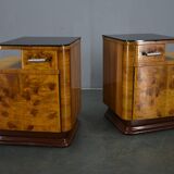 1942s set of bedside tables by Jindrich Halabala, Czechoslovakia