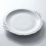 Large serving dish in fine white Limoges porcelain, vintage/antique.