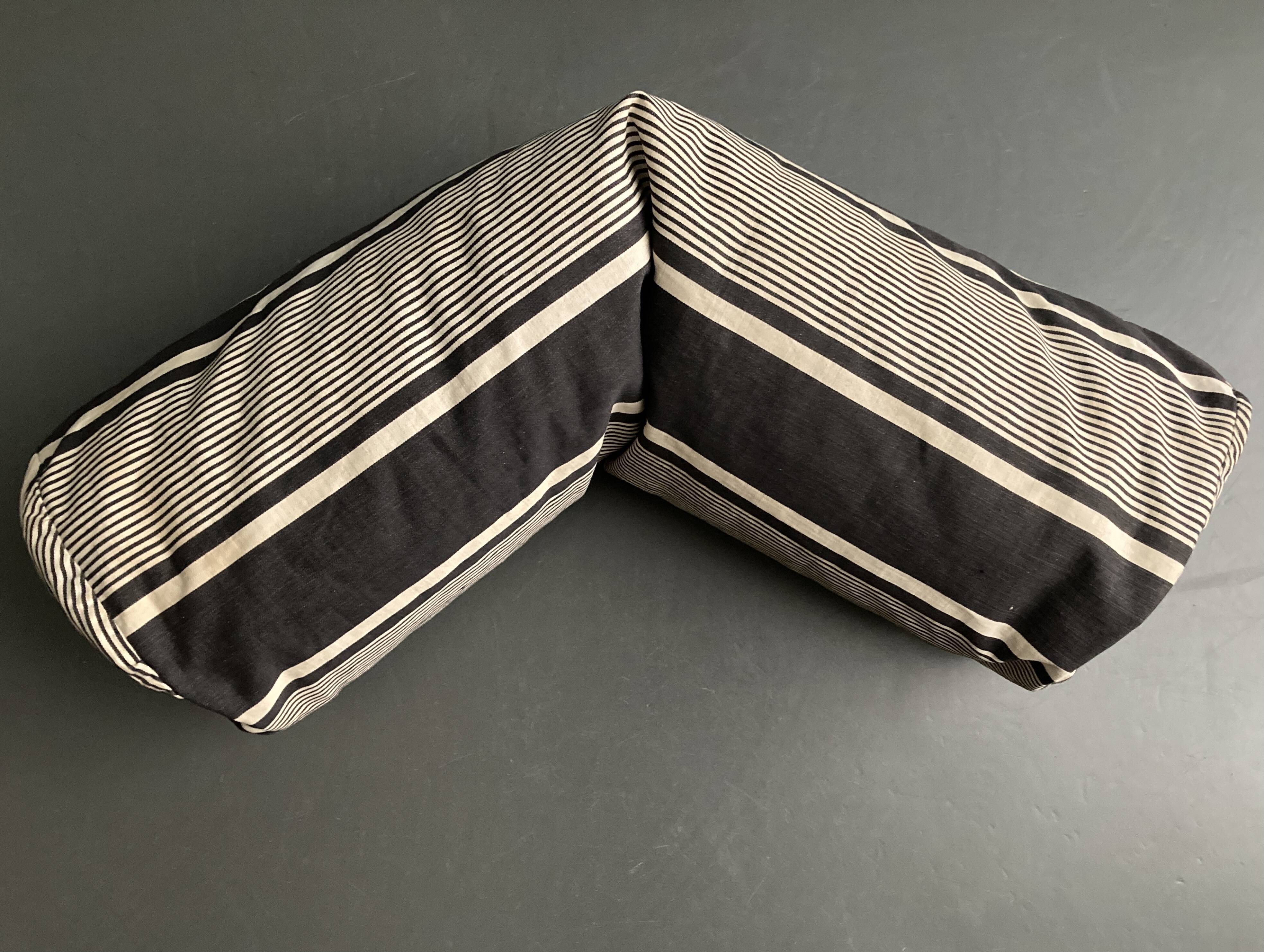 Coussin en toile ticking 19e à rayures matelas 80cm