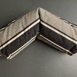 19th ticking canvas cushion with 80cm mattress striped