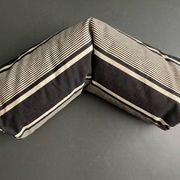 19th century ticking canvas cushion with stripes, 80cm mattress