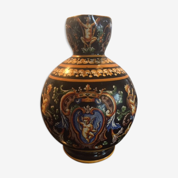 Vase in Gien with Renaissance decorations