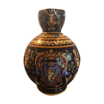 Vase in Gien with Renaissance decorations