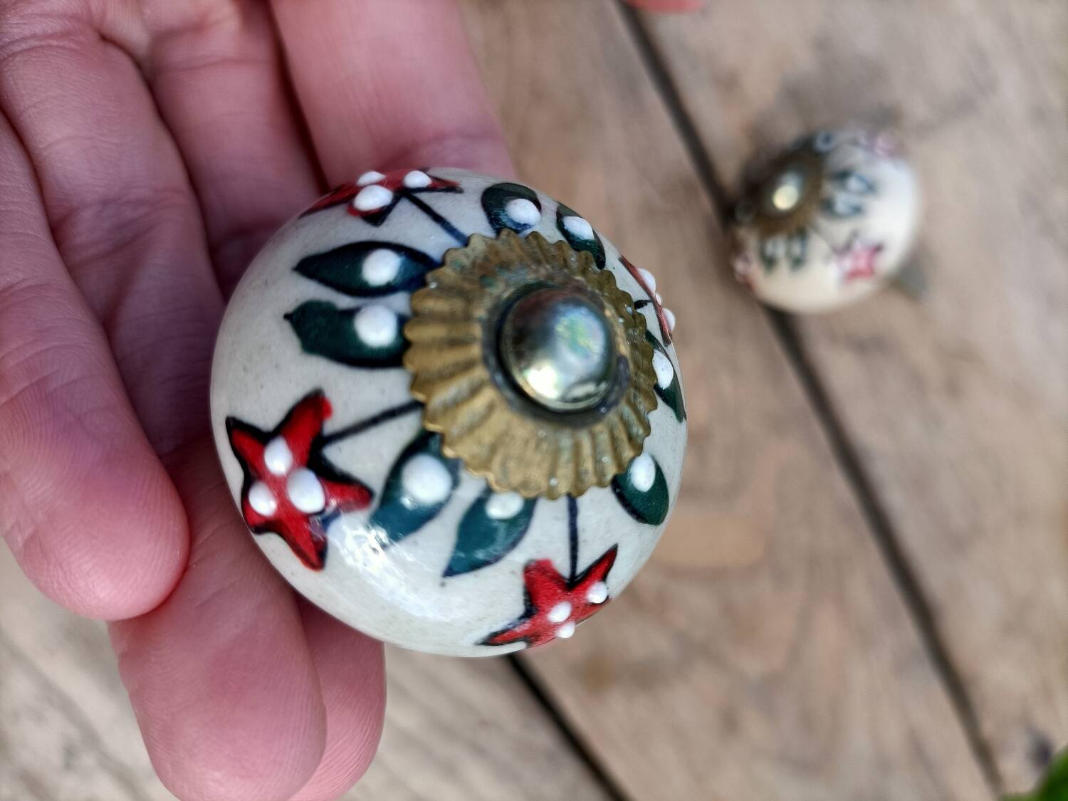 Retro door knobs in genuine sandstone
