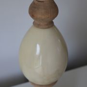 Marble and wood lamp base 400mm (without shade)