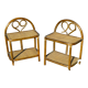 Pair of vintage rattan bedside tables 1970