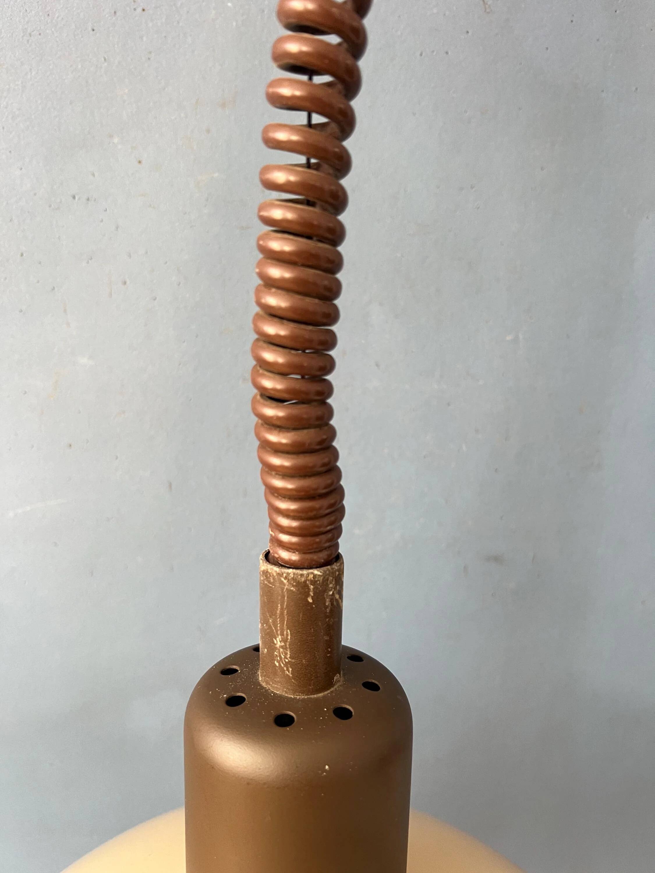 Suspension vintage champignon beige en verre acrylique